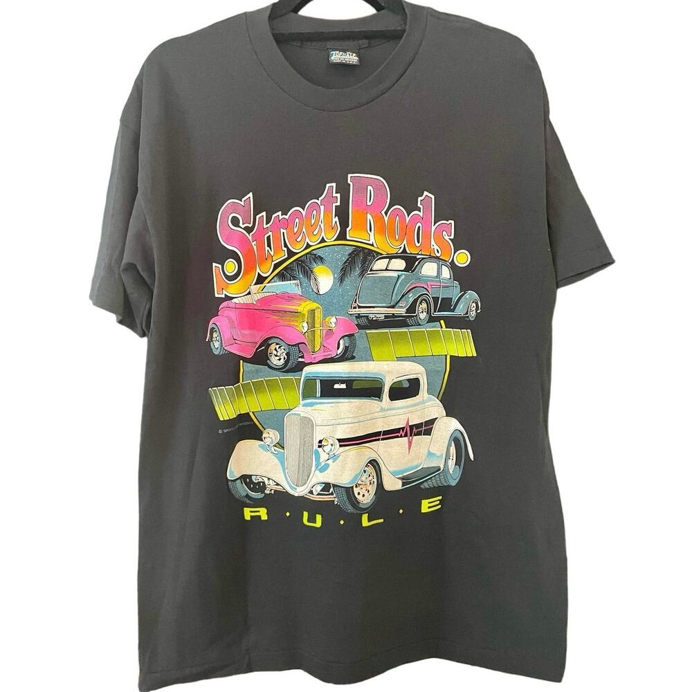 Vintage 90s Street Rods Rule Single Stitch Shirt Adult XL